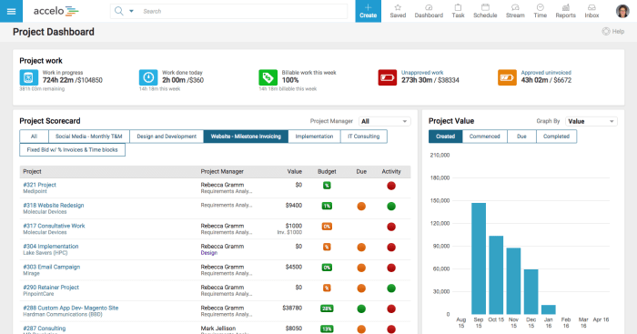 Ppm project tools management portfolio tool software accelo list screenshot automation focus strong value modern