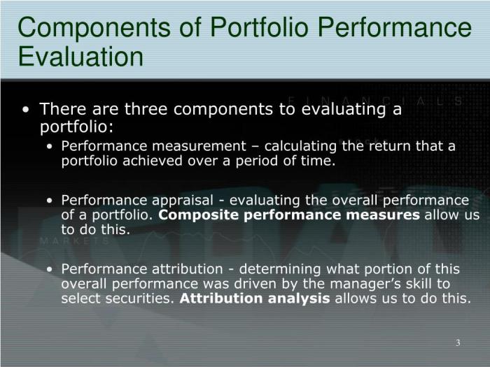 Portfolio evaluation performance